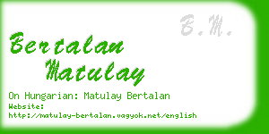bertalan matulay business card